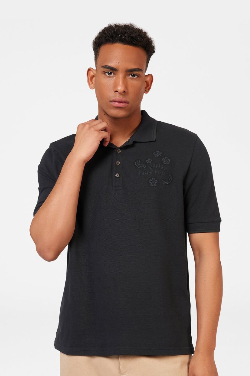 Vinyl Forever Polo - Black