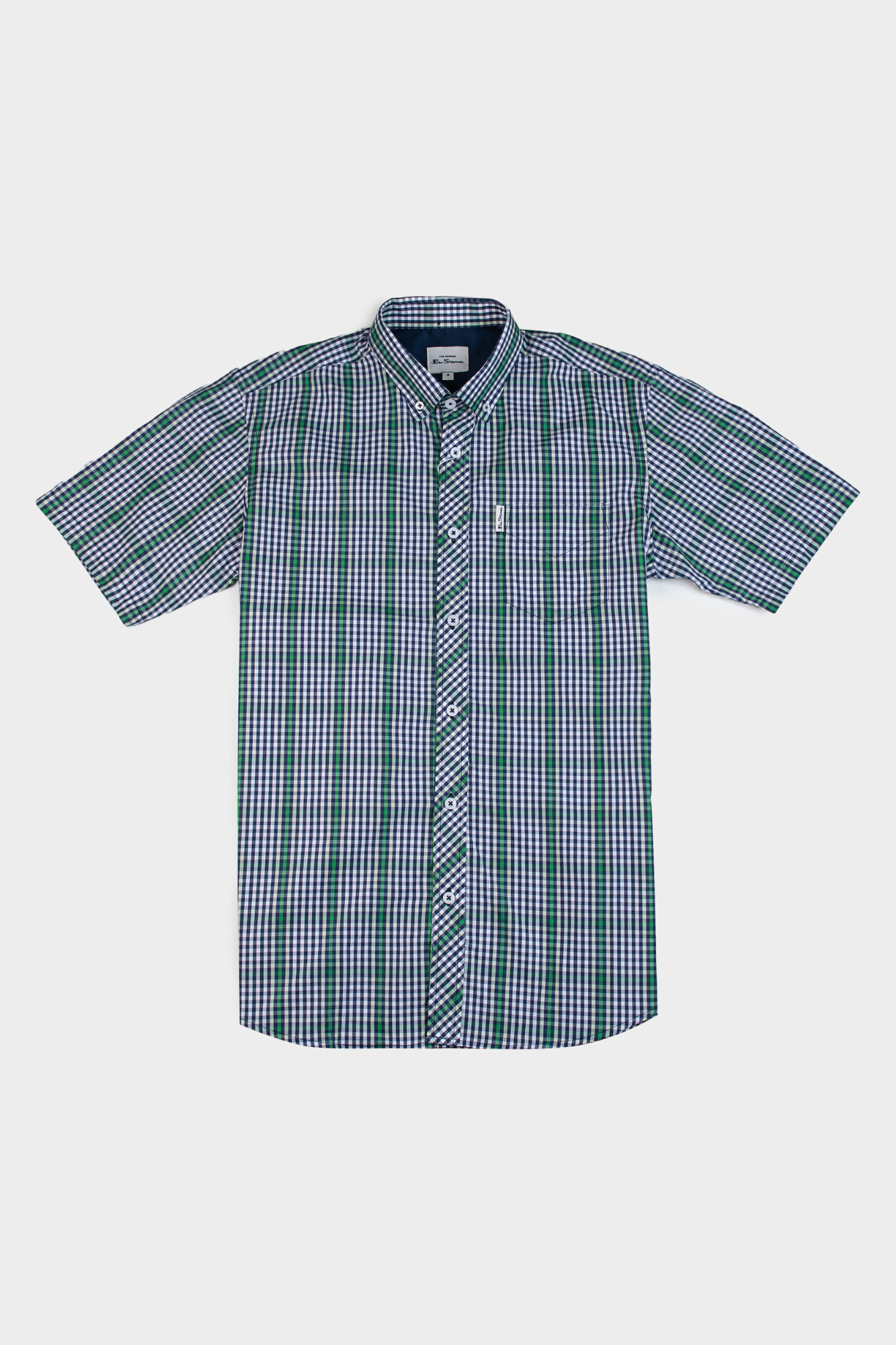 CHECK SHORT SLEEVE SHIRT - BOTTLE GREEN