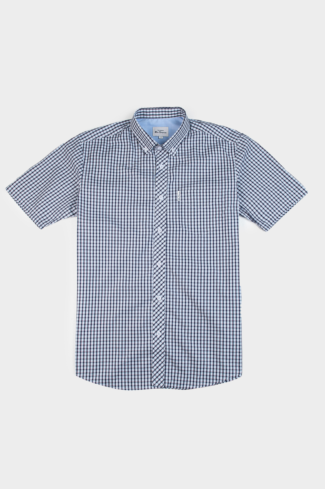 CHECK SHORT SLEEVE SHIRT - NAVY