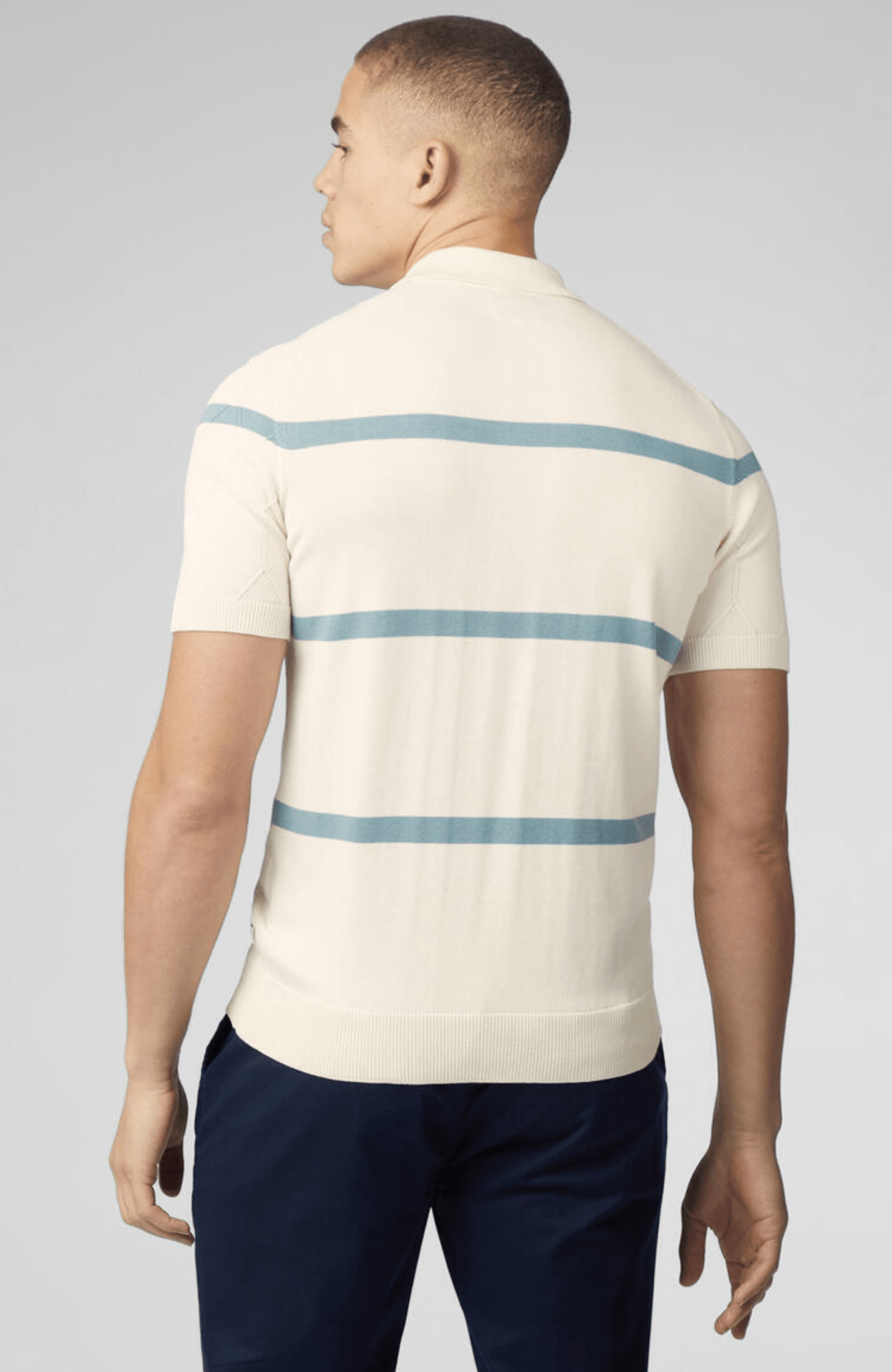 ARGYLE STRIPE POLO - IVORY