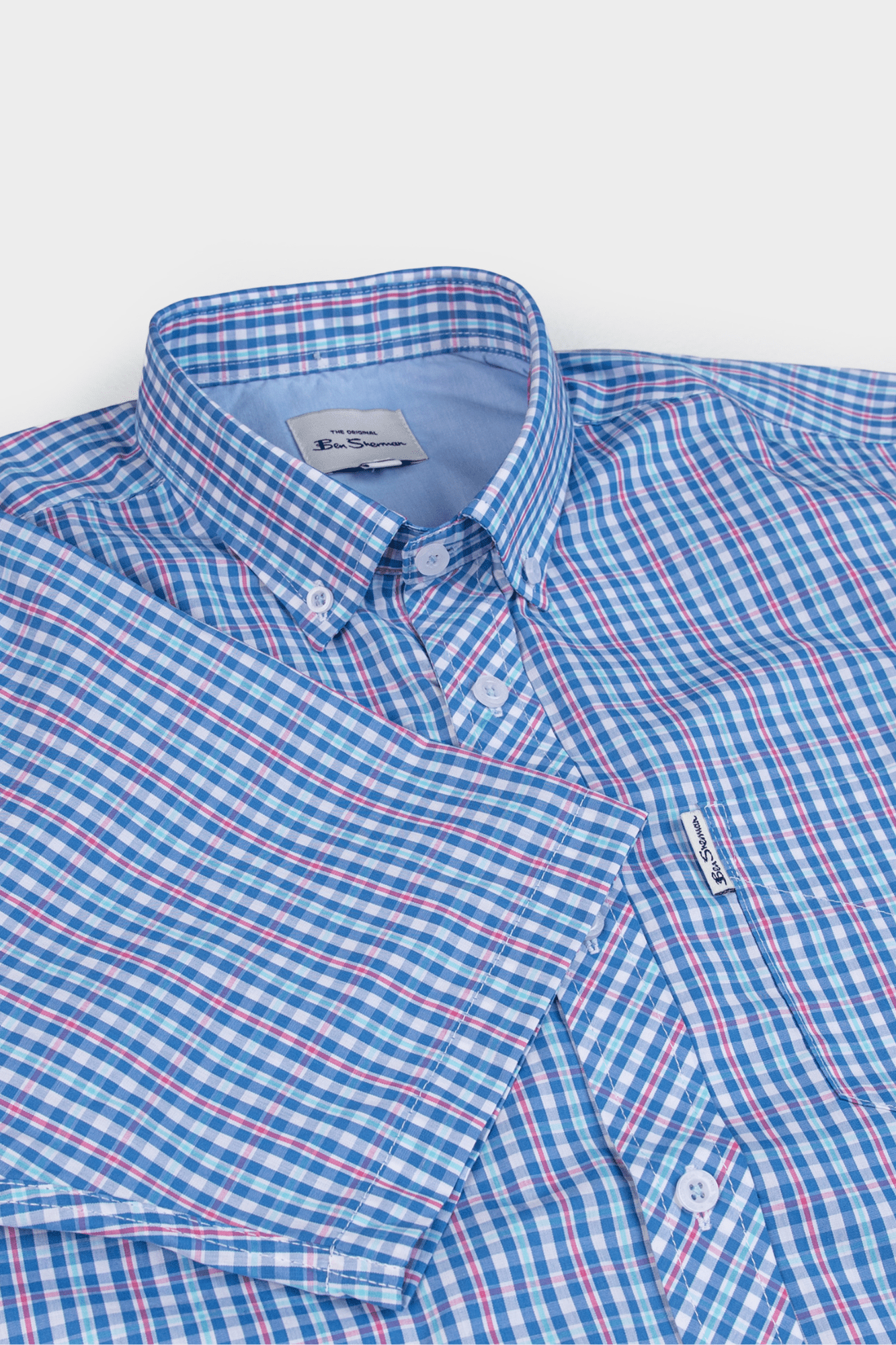 CHECK SHORT SLEEVE SHIRT - BLUE