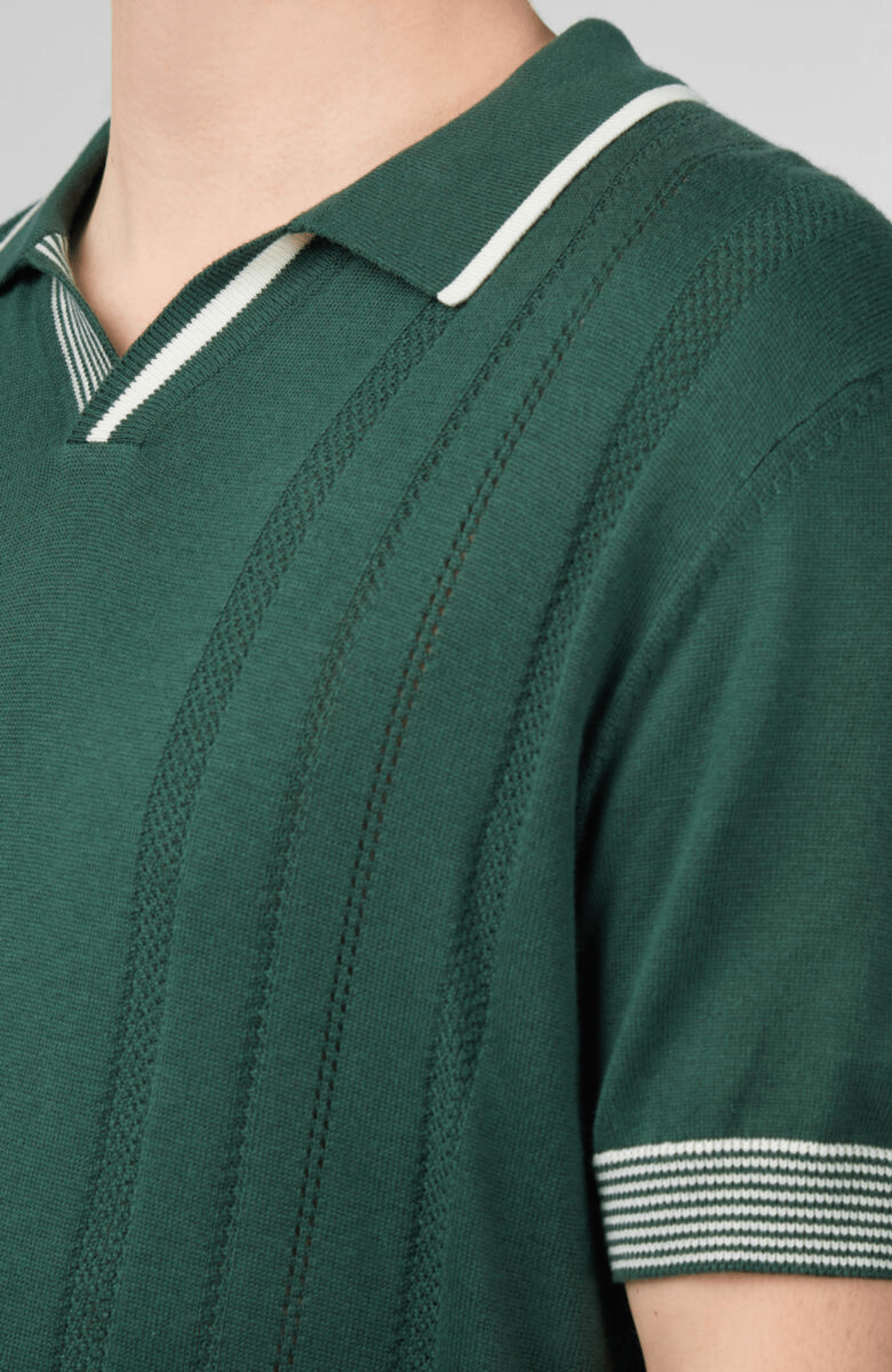 OPEN NECK POLO - GREEN