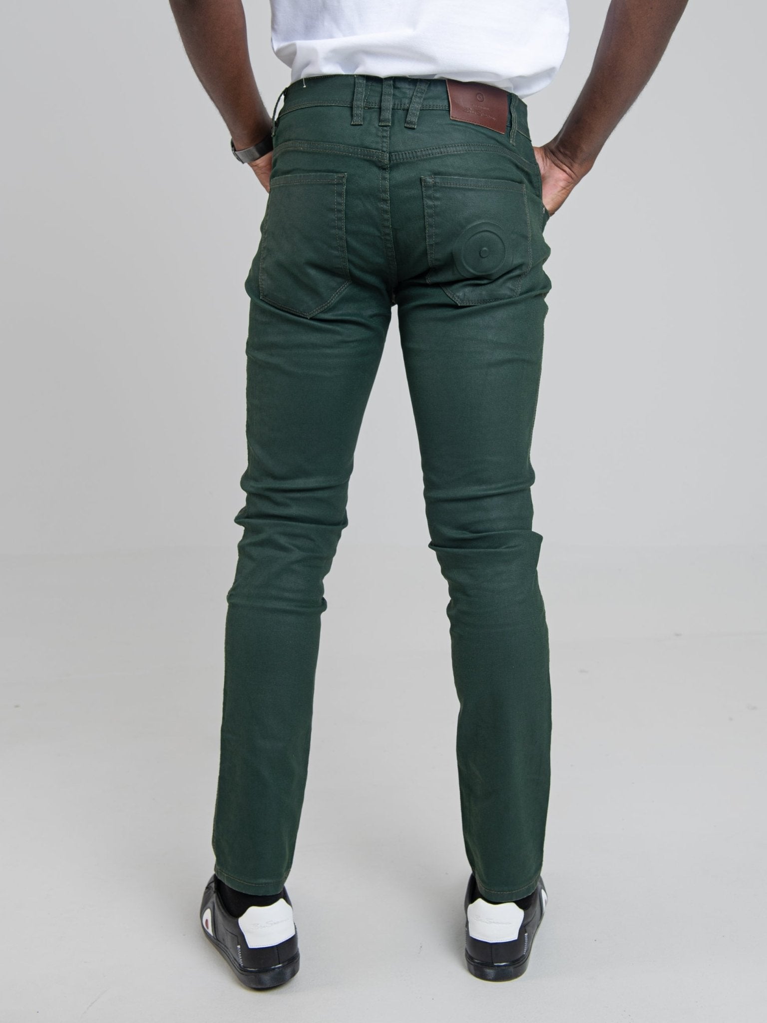 Wax Leather Coated Denim - Army