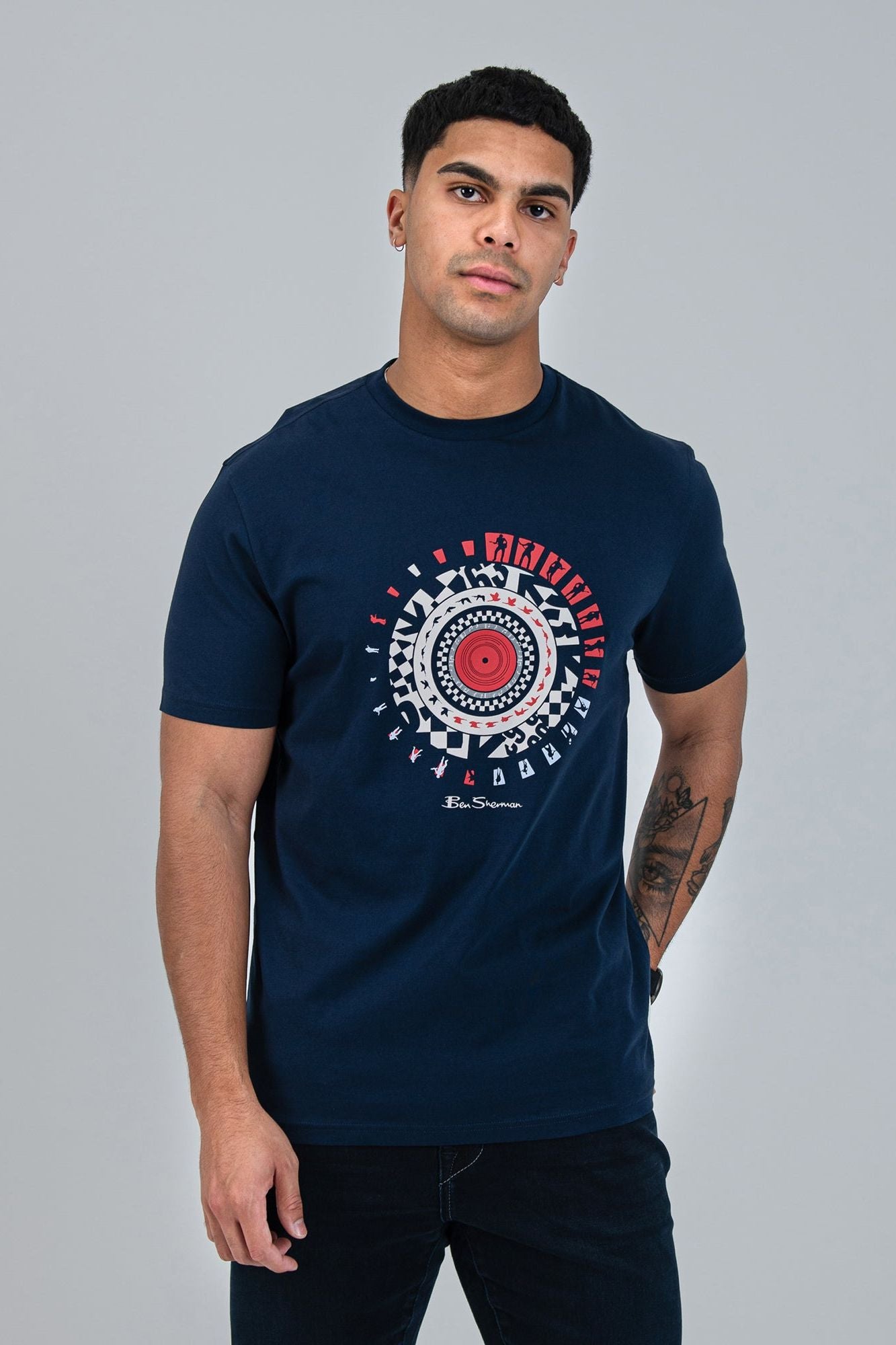 Motion Target Puff Print - Navy