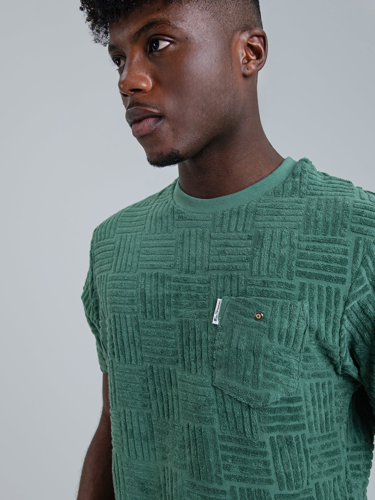 Terry Textured Tee - Rich Fern