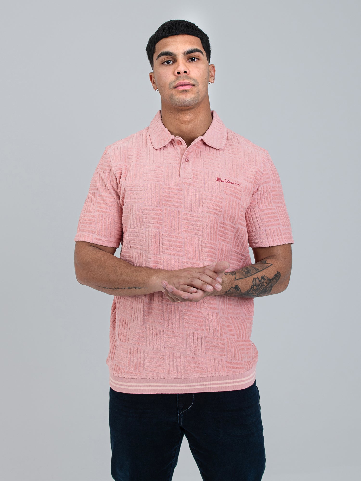 Terry Textured Polo - Light Pink