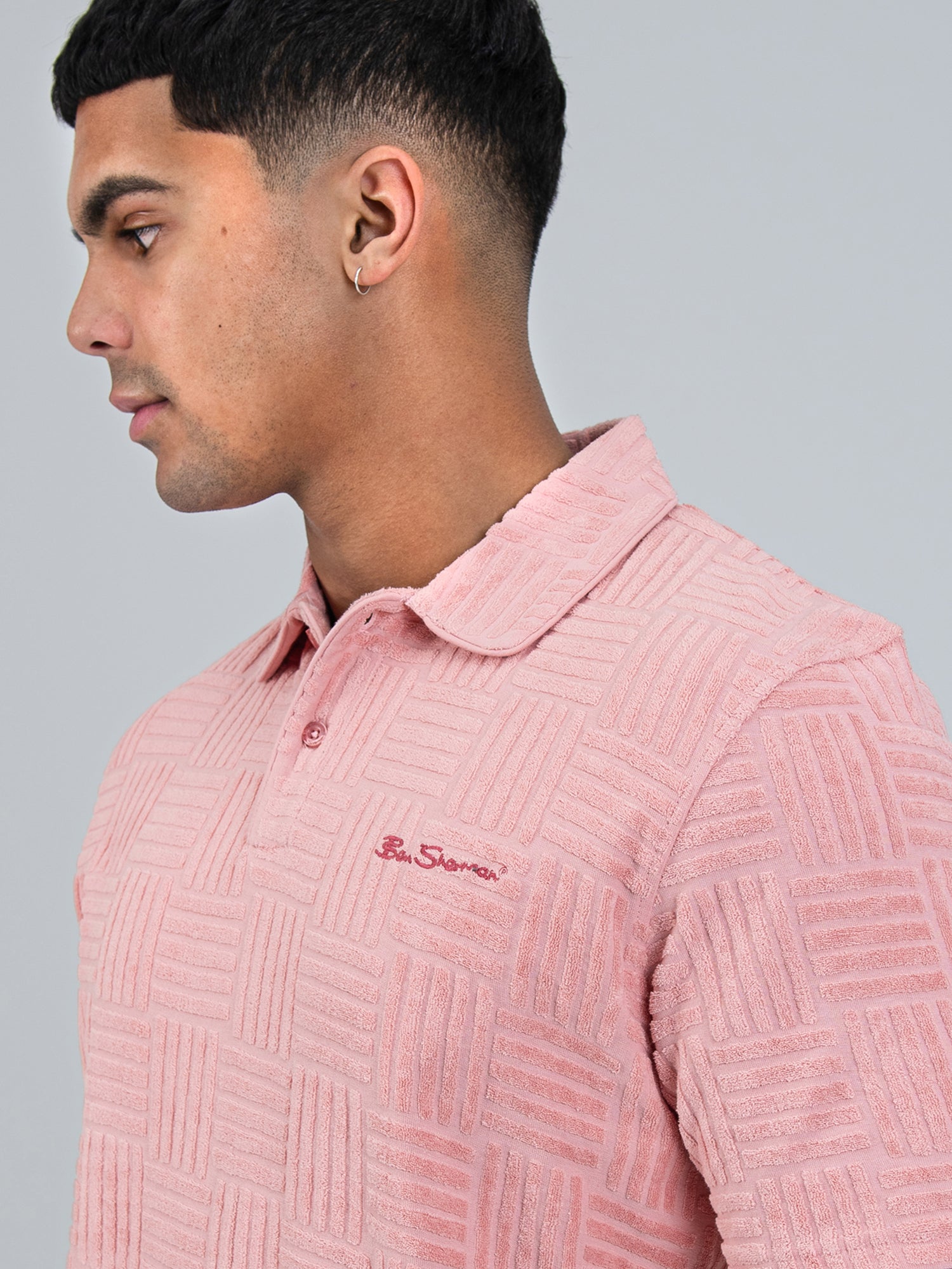 Terry Textured Polo - Light Pink