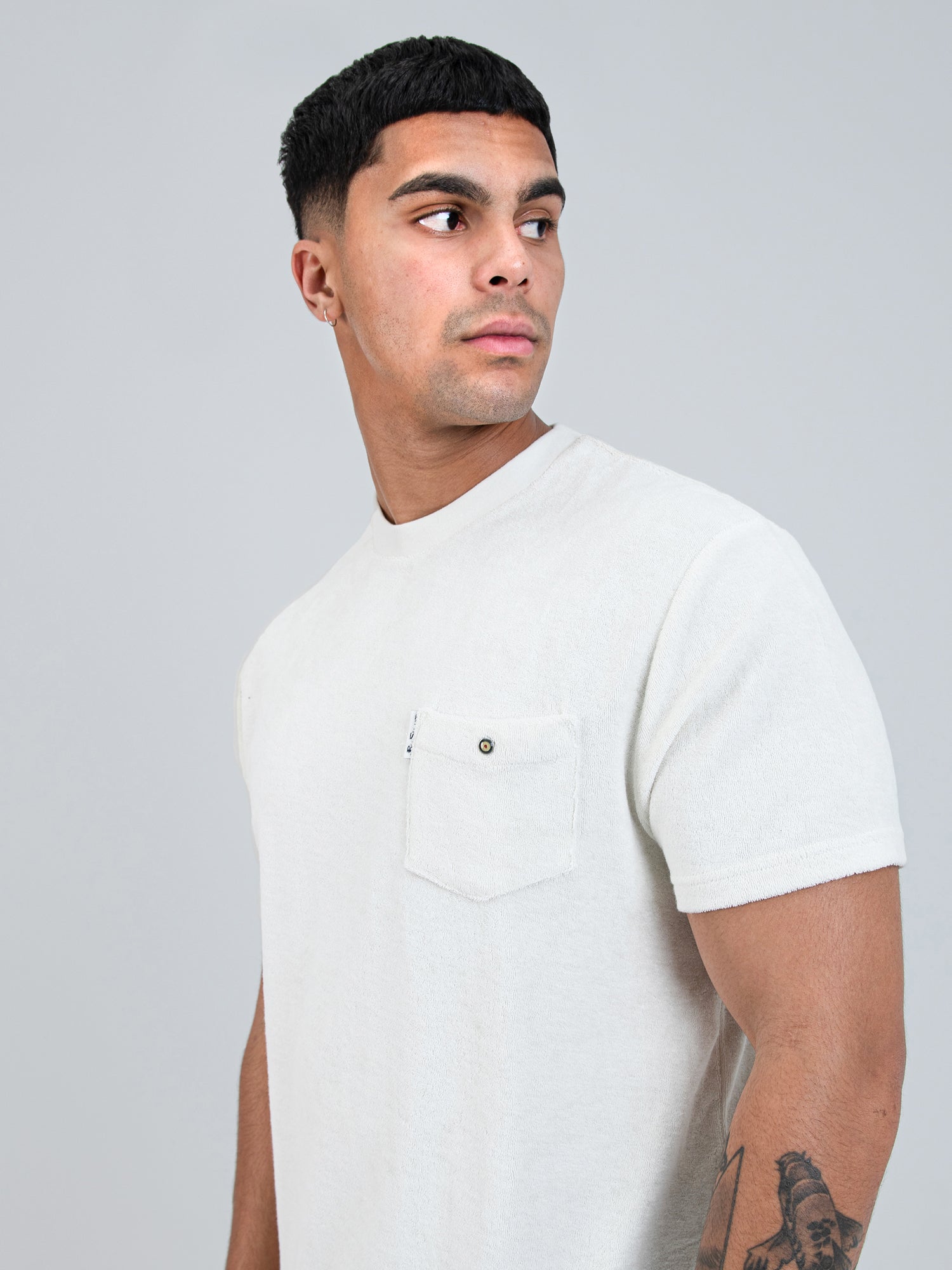 Terry Pocket Tee (Regular Fit) - Ivory