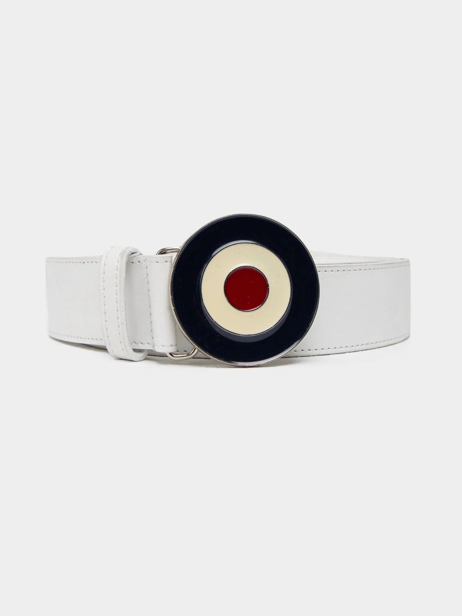 Target Buckle Belt (Leather) - White