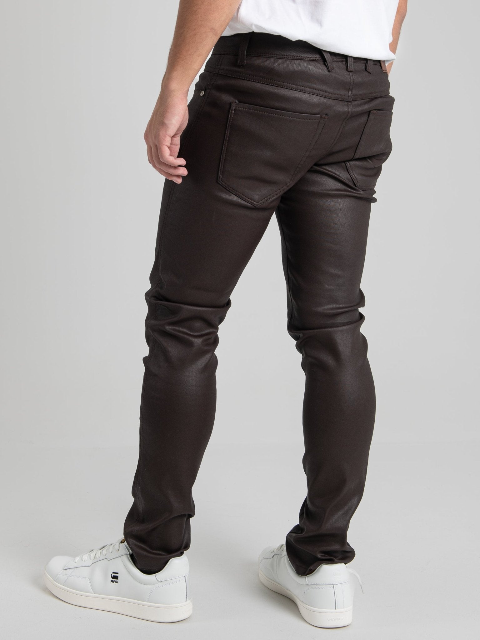 Wax Leather Coated Denim - Chocolate Brown - Ben Sherman South Africa